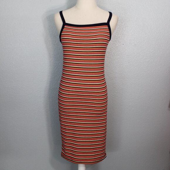 Eye Candy Striped Spaghetti Strap Spandex Blend Dress Size M - Picture 2 of 7